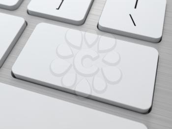 Blank Button on Modern Computer Keyboard. Social Media Concept.