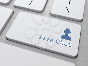 Live Chat Button on Modern Computer Keyboard. (v6)
