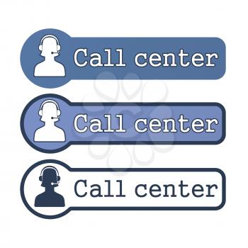 Website Element: Call Center on White Background.