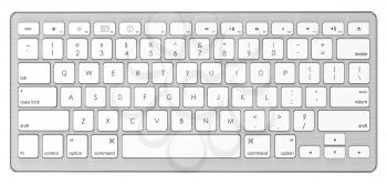 Modern Computer Keyboard. Isolated on White Background.