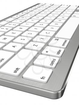 Modern Computer Keyboard. Isolated on White Background.