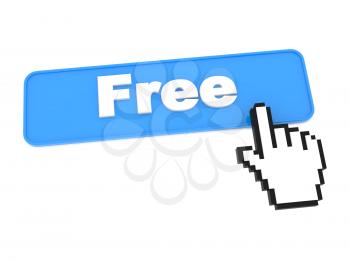 Free Button - Social Media. Isolated on White Background.