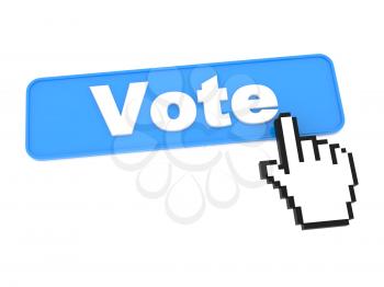 Blue Vote Web Button or Switch on White Background.