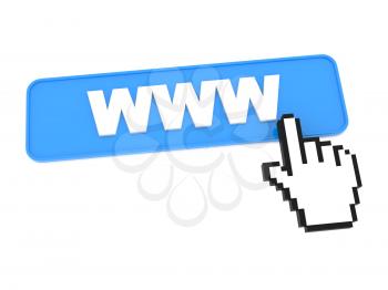 Blue Web Button with WWW on It. Internet Concept.