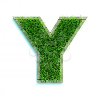 Beautiful Spring Letters and Numbers Made of Grass and Surrounded with  Border