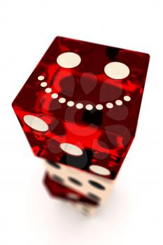 four dice on a white background