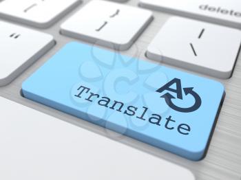 Translating Concept. Translate Button on Modern Computer Keyboard.