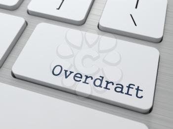 Financial Concept. Overdraft Button on Modern Computer Keyboard.