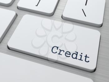 Credit Concept. Button on Modern Computer Keyboard.