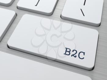 B2C - Business Concept. Button on Modern Computer Keyboard.