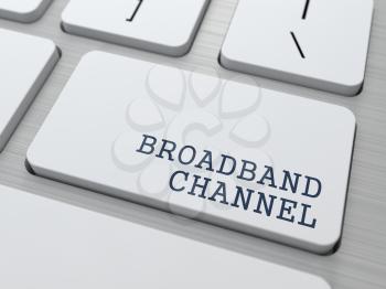 Broadband Channel - Internet Concept. Button on Modern Computer Keyboard.