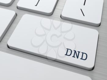 DND - Do Not Disturb. Internet Concept. Button on Modern Computer Keyboard.