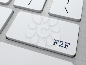 F2F - Face To Face. Internet Concept. Button on Modern Computer Keyboard.