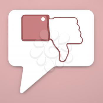 Thumb Down Sign on Speech Bubble for Blogs and Websites.
