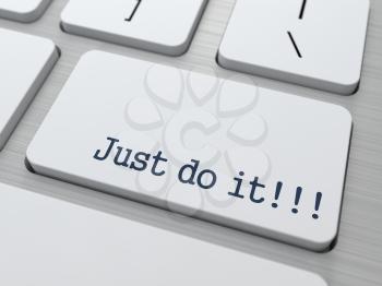 Just Do It Concept. Button on Modern Computer Keyboard with Word Partners on It.