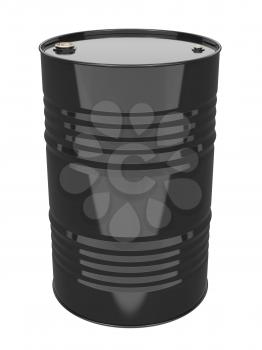 Black Industrial Barrel. Isolated on white.