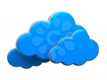 Internet Communication and Cloud Computing Concept: Clouds Isolated on White.