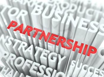 Concept Featuring Partnership Terms. Partnership Word Cloud Concept.
