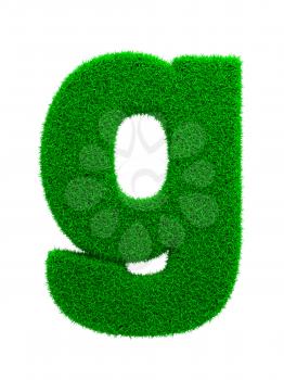 Grass Letter G Isolated on White Background.