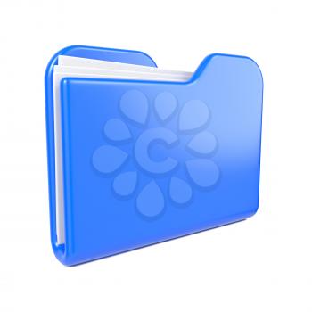 Blue Folder, Just Blue Folder. Isolated on White.