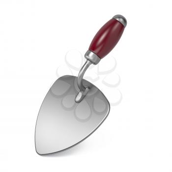 Construction Trowel with Red Handle. Isolated on White Background.