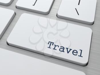 Travel Concept. Button on Modern Computer Keyboard with Word Partners on It.