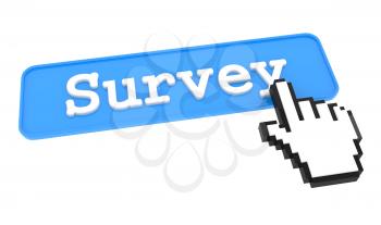 Survey Button with  Hand Shaped mouse Cursor