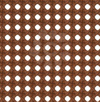 Seamless Tileable Texture of Wooden Brown Rattan.