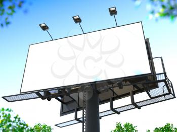 Blank Billboard on Blue Sky for Your Advertisement.