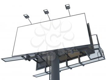 Blank Billboard on White Background for Your Advertisement.