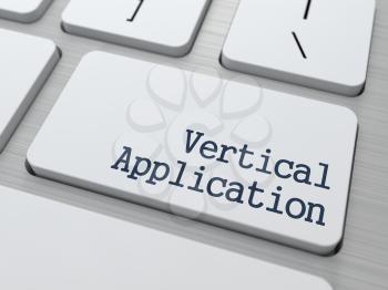 Vertical Application - Technological Concept. Button on Modern Computer Keyboard.