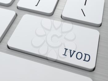 IVOD. Information Technology Concept. Button on Modern Computer Keyboard. 3D Render.