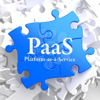 PAAS - Platform-as-a-Service - Written on Blue Puzzle Pieces. Information Technology Concept. 3D Render.