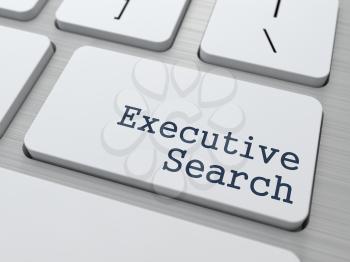 White Button with Executive Search on Computer Keyboard. Business Concept.