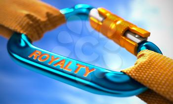 Royalty on Blue Carabine with a Orange Ropes. Selective Focus. 3d Render.