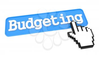 Budgeting Button with Hand Cursor. Business Concept.
