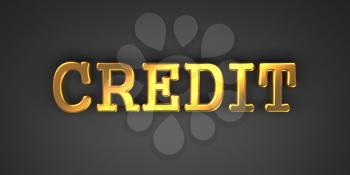 Credit - Business Background. Golden Text on a Black Background.