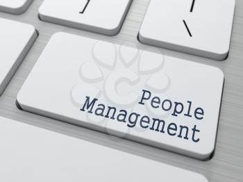 People Management  - Button on White Modern Computer Keyboard.