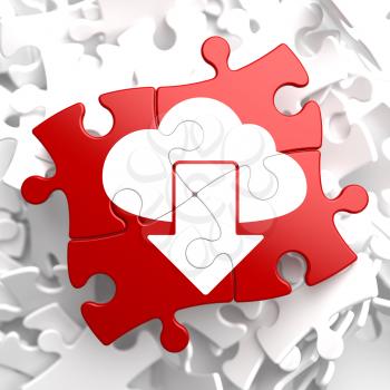 Royalty Free Clipart Image of a Cloud Puzzle