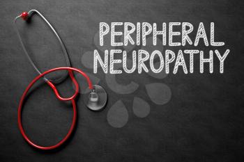 Medical Concept: Peripheral Neuropathy Handwritten on Black Chalkboard. Medical Concept: Black Chalkboard with Peripheral Neuropathy. 3D Rendering.
