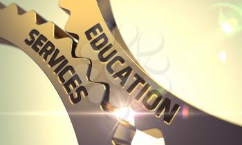 Education Services - Illustration with Glow Effect and Lens Flare. 3D.