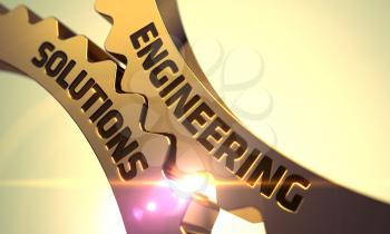 Engineering Solutions - Industrial Illustration with Glow Effect and Lens Flare. 3D Render.