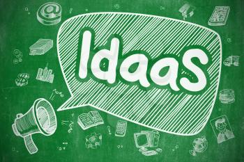 IdaaS - Identity As A Service on Speech Bubble. Cartoon Illustration of Shouting Loudspeaker. Advertising Concept. 