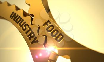 Food Industry - Industrial Illustration with Glow Effect and Lens Flare. 3D Rendering.