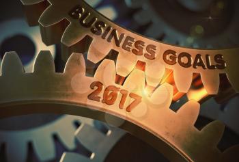 Business Goals 2017 - Illustration with Glow Effect and Lens Flare. Business Goals 2017 - Industrial Design. 3D Rendering.