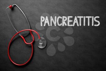 Medical Concept: Pancreatitis Handwritten on Black Chalkboard. Medical Concept: Black Chalkboard with Pancreatitis. 3D Rendering.