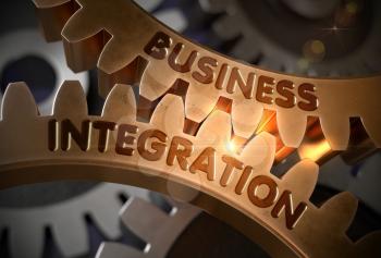 Business Integration - Illustration with Lens Flare. Business Integration - Industrial Design. 3D Rendering.