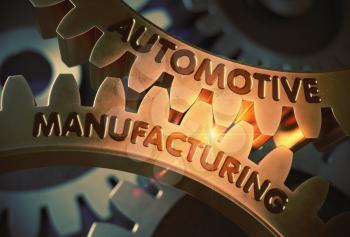 Automotive Manufacturing - Illustration with Lens Flare. Automotive Manufacturing - Concept. 3D Rendering.