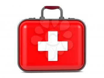 First Aid Kit Isolated on a White Background.