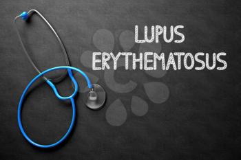Medical Concept: Lupus Erythematosus on Black Chalkboard. Medical Concept: Lupus Erythematosus - Medical Concept on Black Chalkboard. 3D Rendering.